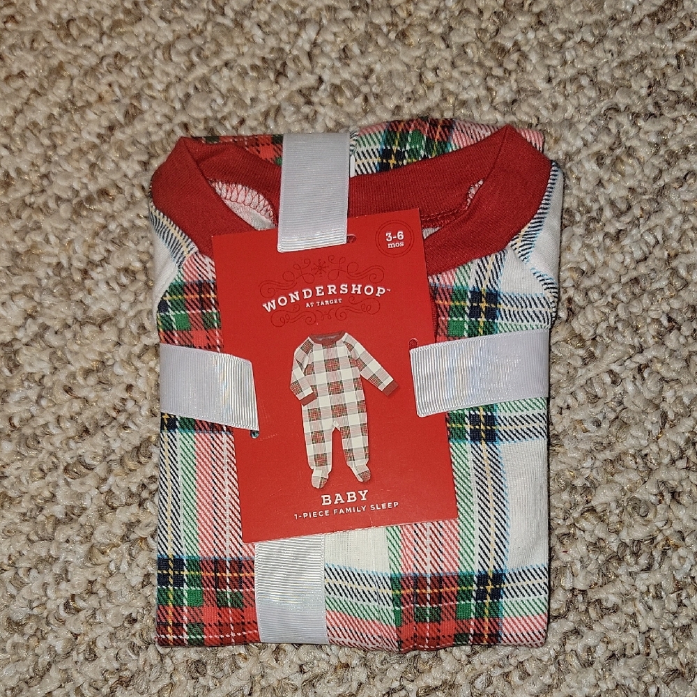 Wondershop Festive Plaid Baby Zip Cotton Sleeper 3-6 Months